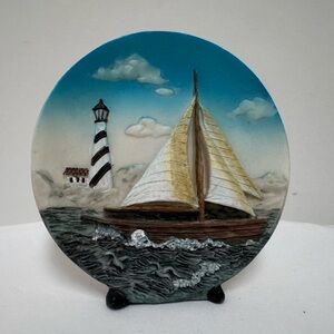 Vintage Nautical Scene Decorative Plate